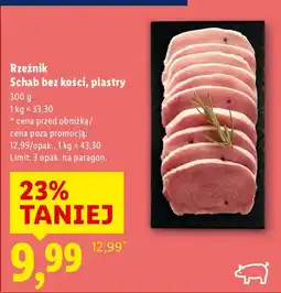 Lidl Schab bez kości, plastry Rzeźnik oferta