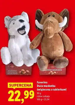 Lidl Favorina Duża maskotka świąteczna z cukierkami oferta