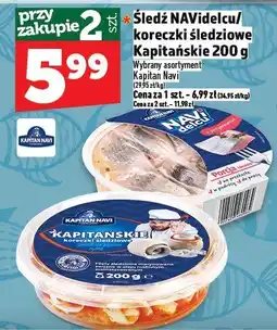 Topaz Śledź NAVidelcu / koreczki śledziowe Kapitańskie Kapitan Navi 200 g oferta