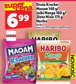 Topaz Draże Kracher Maoam 140 g / żelki Mango 160 g / Złote Misie 175 g Haribo oferta