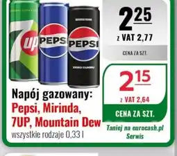 Eurocash Napój gazowany Pepsi, Mirinda, 7UP, Mountain Dew oferta