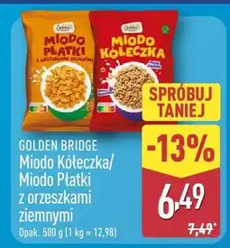 ALDI Płatki z orzeszkami ziemnymi Miodo Kółeczka Golden Bridge oferta