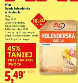 Lidl Pilos Gouda holenderska w plastrach oferta