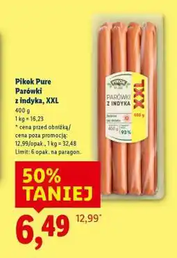 Lidl PIKOK PURE Parówki z indyka, XXL oferta