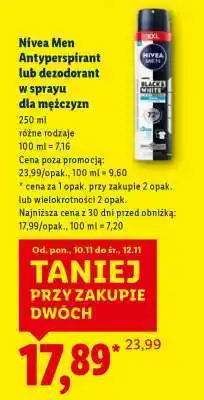 Lidl Nivea Men Antyperspirant lub dezodorant w sprayu dla mężczyzn oferta