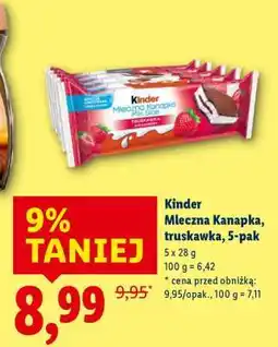 Lidl Kinder Mleczna Kanapka, truskawka, 5-pak oferta