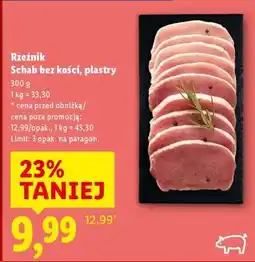 Lidl Rzeźnik Schab bez kości, plastry oferta