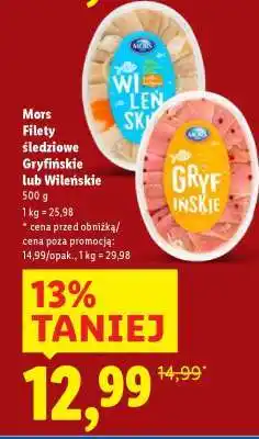 Lidl Mors Filety śledziowe Gryfińskie lub Wileńskie oferta