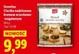 Lidl Favorina Ciastka nadziewane kremem orzechowo-nugatowym oferta