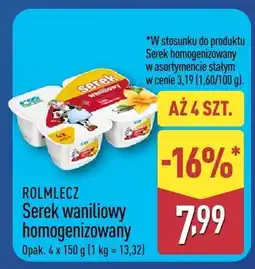 ALDI Serek waniliowy homogenizowany ROLMLECZ oferta