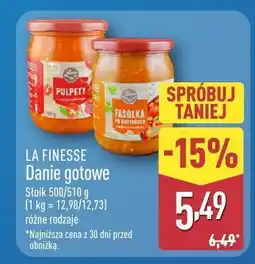 ALDI Danie gotowe La Finesse różne rodzaje oferta