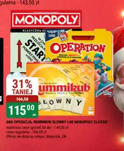bi1 GRA OPERACJA, RUMMIKUB SLOWNY LUB MONOPOLY CLASSIC oferta