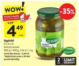 Intermarche Ogórki konserwowe O La La! oferta