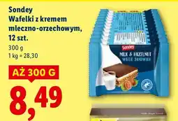 Lidl Wafelki z kremem mleczno-orzechowym, 12 szt. Sondey oferta