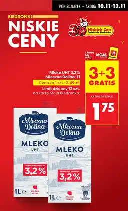 Biedronka Mleko UHT Mleczna Dolina 3,2% 1l oferta