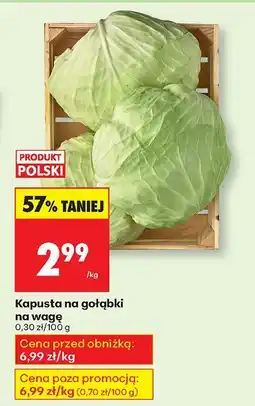 Biedronka Kapusta na gołąbki na wagę Biedronka oferta