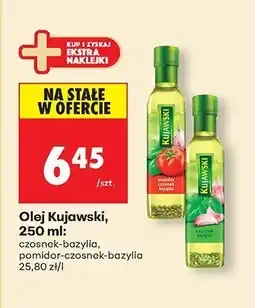 Biedronka Olej Kujawski, 250 ml: czosnek-bazylia, pomidor-czosnek-bazylia oferta