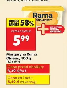 Biedronka Margaryna Rama Classic, 400 g oferta