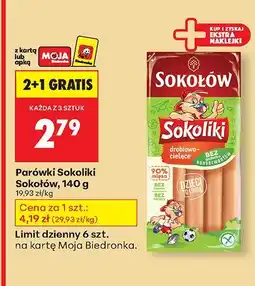 Biedronka Parówki Sokoliki Sokołów, 140g oferta