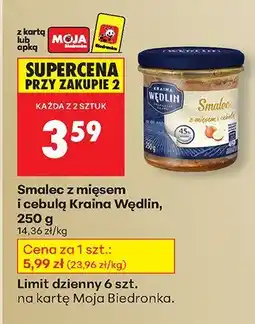 Biedronka Smalec z mięsem i cebulą Kraina Wedlin, 250 g oferta