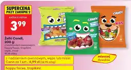 Biedronka Żelki Candi 200g z nadzieniem owocowym, happy faces, tropikini, węże, misie oferta
