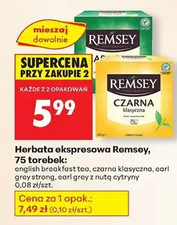 Biedronka Herbata ekspresowa Remsey earl grey z nutą cytryny 75 torebek oferta