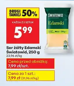 Biedronka Ser żółty Edamski 250 g Światowid oferta