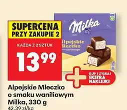 Biedronka Alpejskie Mleczko o smaku waniliowym Milka oferta