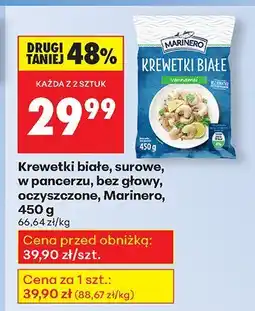 Biedronka Krewetki białe, surowe, w pancerzu, bez głowy, oczyszczone 450 g Marinero oferta