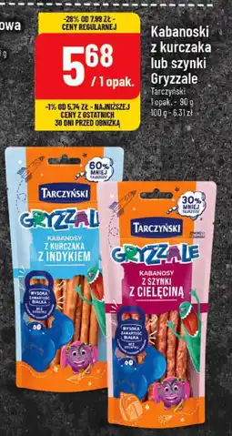 Polomarket Kabanosy z kurczaka lub szynki Gryzale Tarczyński oferta