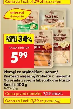 Biedronka Pierogi ze szpinakiem i serem 400 g Nasze Smaki oferta