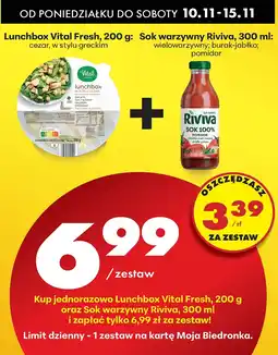 Biedronka Zestaw - Lunchbox Vital Fresh + sok warzywny Riviva Biedronka oferta