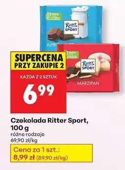 Biedronka Czekolada różne rodzaje 100 g Ritter Sport oferta