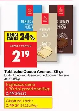 Biedronka Tabliczka biała 85 g Cocoa Avenue oferta