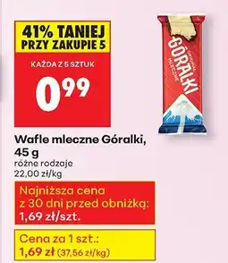 Biedronka Wafle mleczne różne rodzaje Góralki oferta