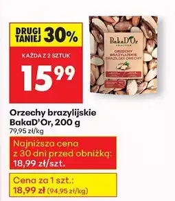 Biedronka Orzechy brazylijskie 200 g BakaD'Or oferta