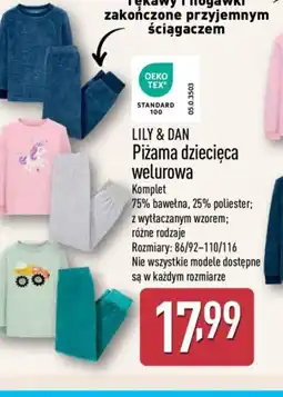 ALDI LILY & DAN Piżama dziecięca welurowa oferta