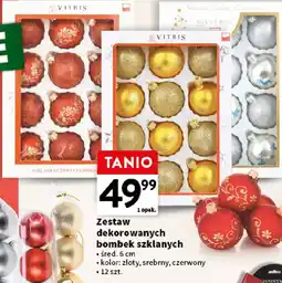 Intermarche Zestaw dekorowanych bombek szklanych oferta