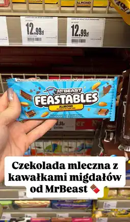 Intermarche Czekolada mleczna z kawałkami migdałów MrBeast Feastables Almond oferta