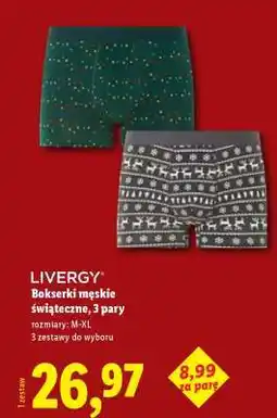 Lidl LIVERGY Bokserki męskie świąteczne, 3 pary oferta