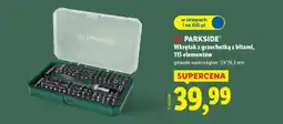 Lidl PARKSIDE Wkrętak z grzechotką z bitami, 115 elementów oferta