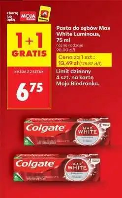 Biedronka Pasta do zębów Max White Luminous, 75 ml oferta