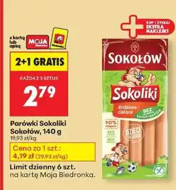 Biedronka Parówki Sokoliki Sokołów, 140 g oferta