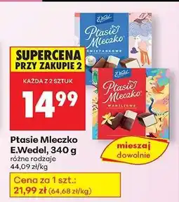 Biedronka PTASIE MLECZKO E.WEDEL, 340 G oferta