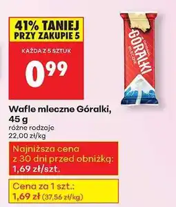 Biedronka Wafle mleczne Góralki 45 g oferta