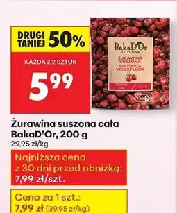 Biedronka Żurawina suszona cała BakaD’Or, 200 g oferta