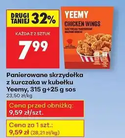 Biedronka Panierowane skrzydełka z kurczaka w kubeku Yeemy, 315 g+25 g sos oferta