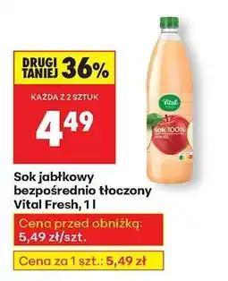 Biedronka Sok jabłkowy bezpośrednio tłoczony Vital Fresh, 1l oferta