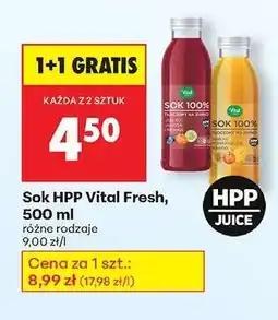 Biedronka Sok HPP Vital Fresh, 500 ml oferta