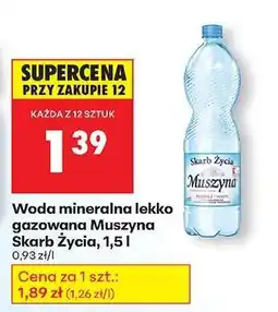 Biedronka Woda mineralna lekko gazowana Muszyna Skarb Życia, 1,5 l oferta